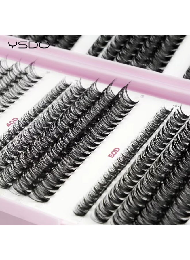 Professional Individual Cluster Lashes Kit 30D-100D - DIY Eyelash Extensions with Bond, Seal, and Tweezers - Mixed Lengths 8-16mm - Image 3